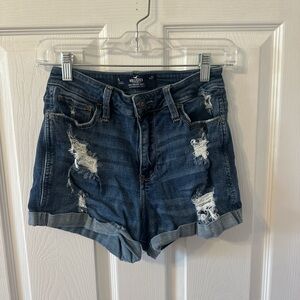Hollister Blue Distressed Jean Shorts